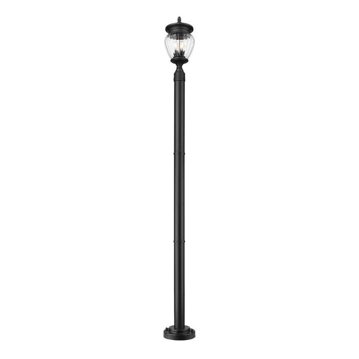 Z-Lite Davina Outdoor Post Mounted Fixture Black 3 Light 5016PHMR-5012P-BK | theLightShop