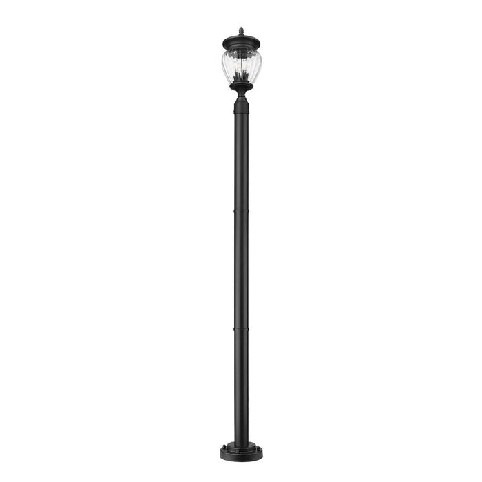 Z-Lite Davina Outdoor Post Mounted Fixture Black 3 Light 5016PHMR-5012P-BK | theLightShop