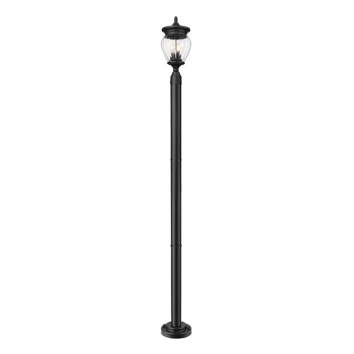 Z-Lite Davina Outdoor Post Mounted Fixture Black 3 Light 5016PHMR-5012P-BK | theLightShop