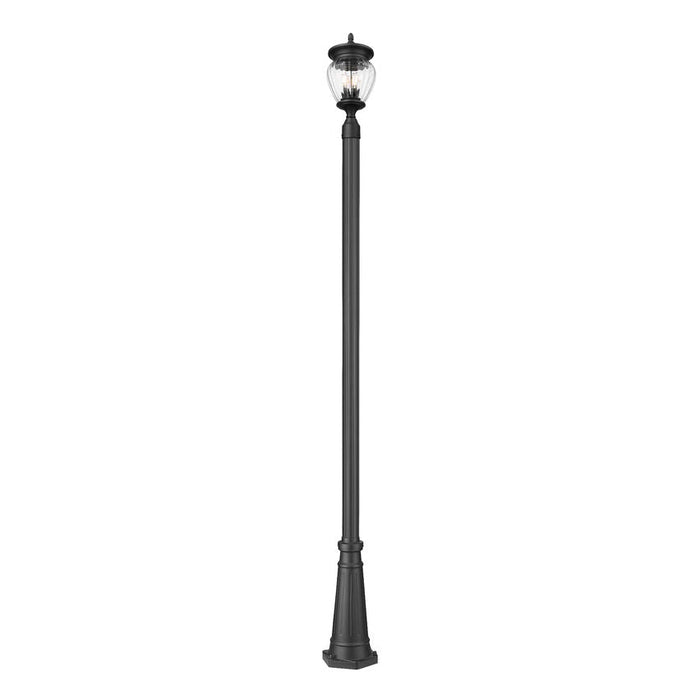 Z-Lite Davina Outdoor Post Mounted Fixture Black 3 Light 5016PHMR-519P-BK | theLightShop