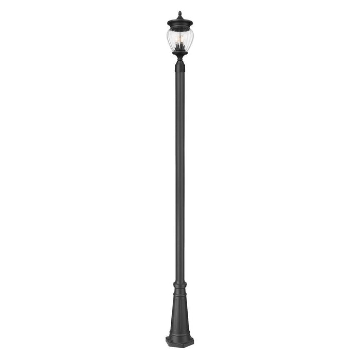 Z-Lite Davina Outdoor Post Mounted Fixture Black 3 Light 5016PHMR-519P-BK | theLightShop