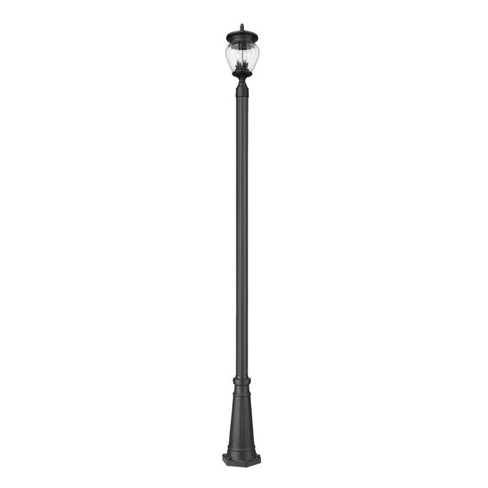 Z-Lite Davina Outdoor Post Mounted Fixture Black 3 Light 5016PHMR-519P-BK | theLightShop