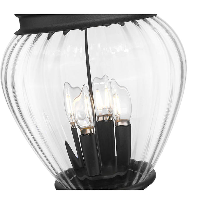 Z-Lite Davina Outdoor Post Mounted Fixture Black 3 Light 5016PHMR-519P-BK | theLightShop