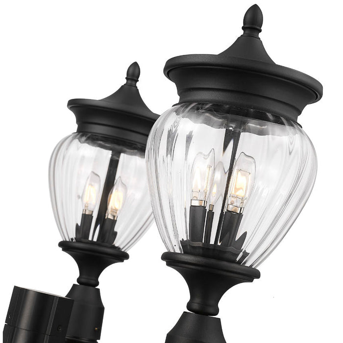 Z-Lite Davina Outdoor Post Mounted Fixture Black 3 Light 5016PHMR-3-564P-BK | theLightShop
