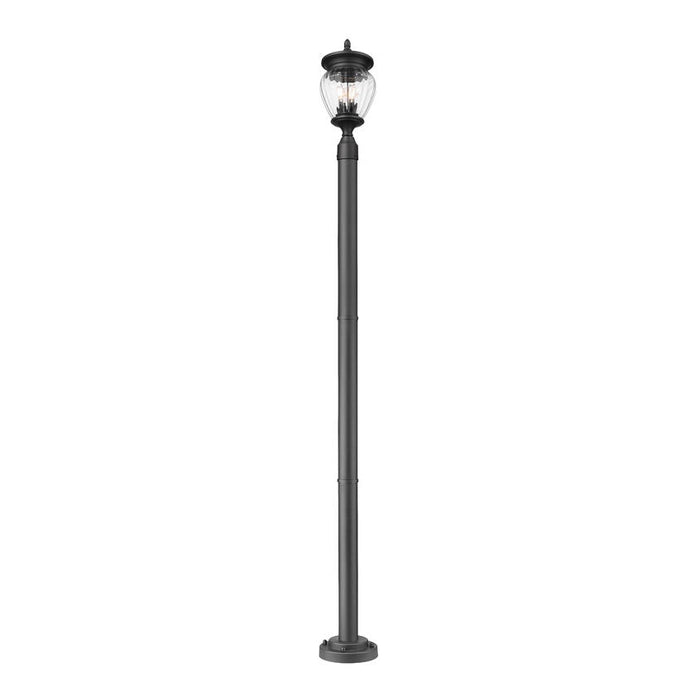 Z-Lite Davina Outdoor Post Mounted Fixture Black 3 Light 5016PHMR-567P-BK | theLightShop