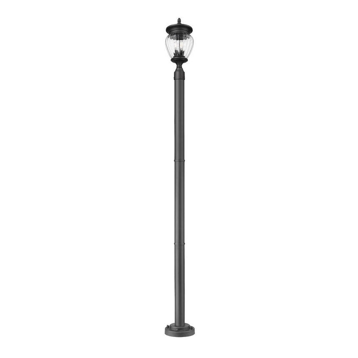 Z-Lite Davina Outdoor Post Mounted Fixture Black 3 Light 5016PHMR-567P-BK | theLightShop
