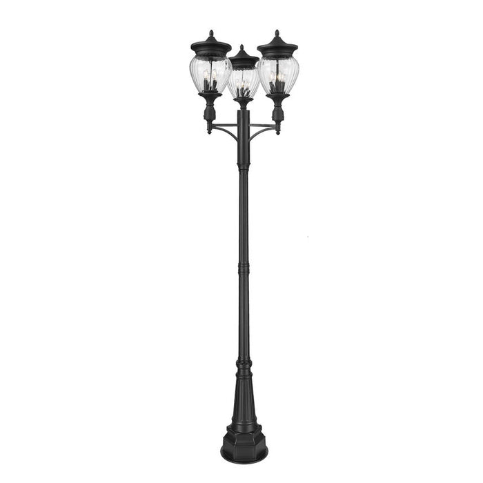 Z-Lite Davina Outdoor Post Mounted Fixture Black 4 Light 5016PHBR-3-564P-BK | theLightShop