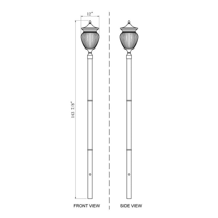 Z-Lite Davina Outdoor Post Mounted Fixture Black 4 Light 5016PHBR-5009P120-BK | theLightShop