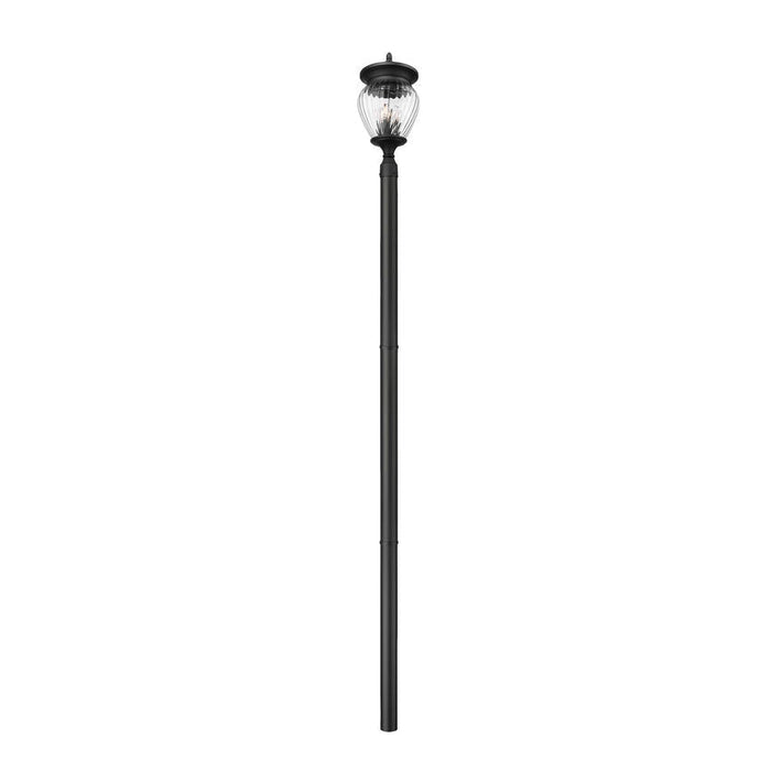 Z-Lite Davina Outdoor Post Mounted Fixture Black 4 Light 5016PHBR-5009P96-BK | theLightShop