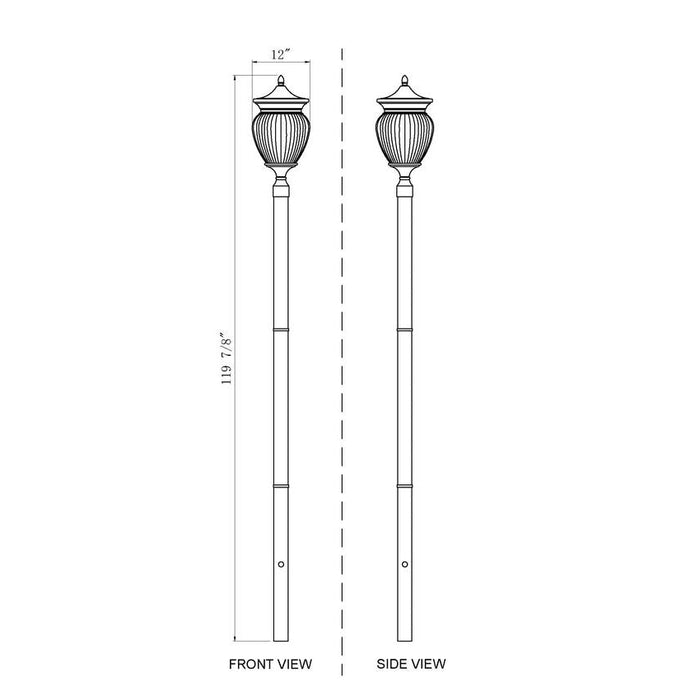 Z-Lite Davina Outdoor Post Mounted Fixture Black 4 Light 5016PHBR-5009P96-BK | theLightShop