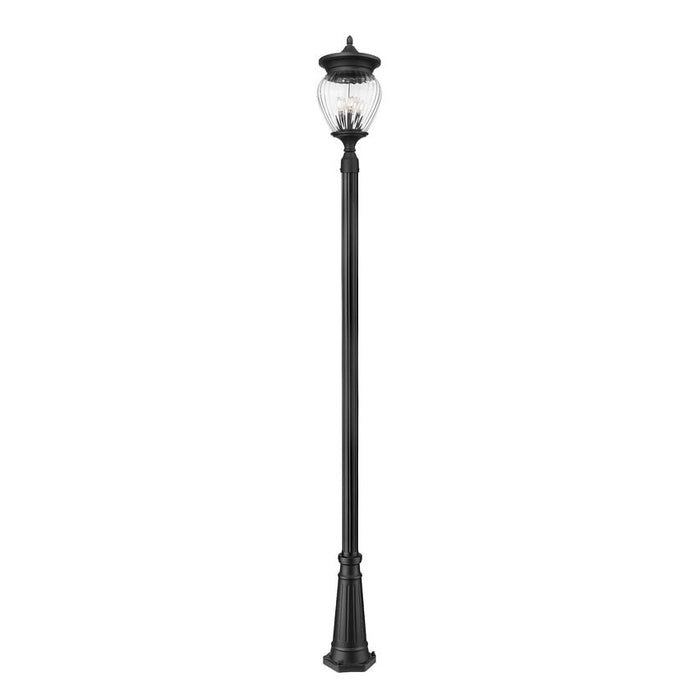 Z-Lite Davina Outdoor Post Mounted Fixture Black 4 Light 5016PHBR-5011P-BK | theLightShop