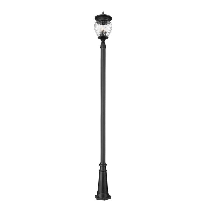 Z-Lite Davina Outdoor Post Mounted Fixture Black 4 Light 5016PHBR-5011P-BK | theLightShop