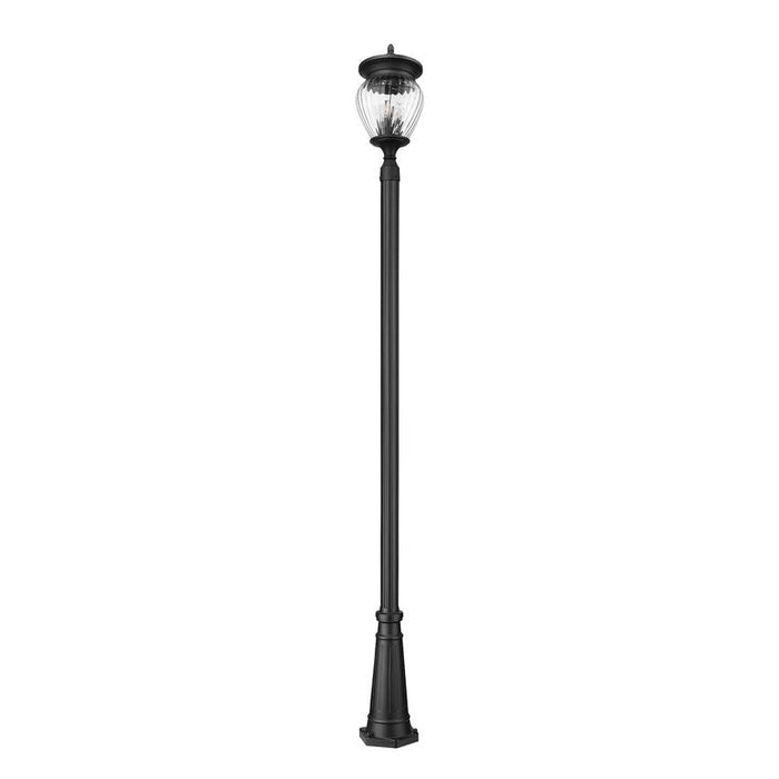 Z-Lite Davina Outdoor Post Mounted Fixture Black 4 Light 5016PHBR-5011P-BK | theLightShop