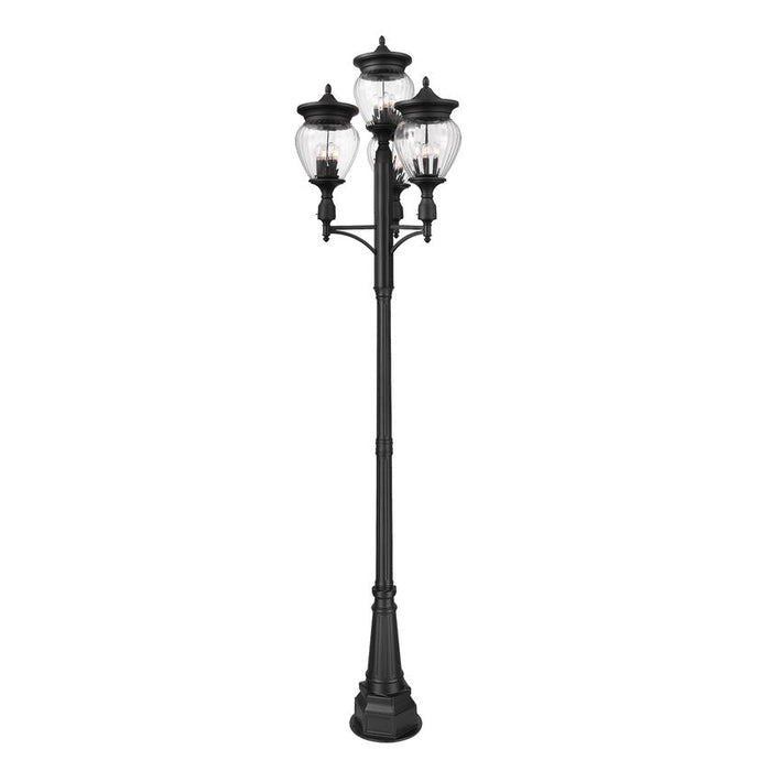 Z-Lite Davina Outdoor Post Mounted Fixture Black 4 Light 5016PHBR-4-564P-BK | theLightShop