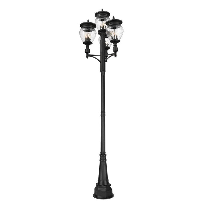 Z-Lite Davina Outdoor Post Mounted Fixture Black 4 Light 5016PHBR-4-564P-BK | theLightShop