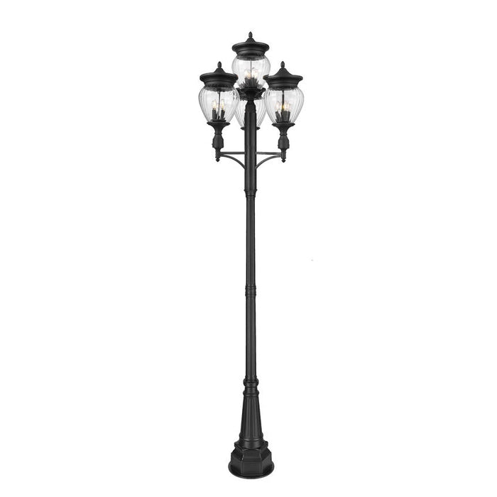 Z-Lite Davina Outdoor Post Mounted Fixture Black 4 Light 5016PHBR-4-564P-BK | theLightShop