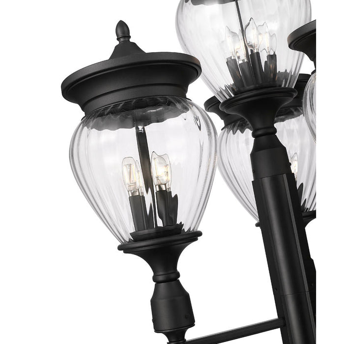 Z-Lite Davina Outdoor Post Mounted Fixture Black 4 Light 5016PHBR-4-564P-BK | theLightShop