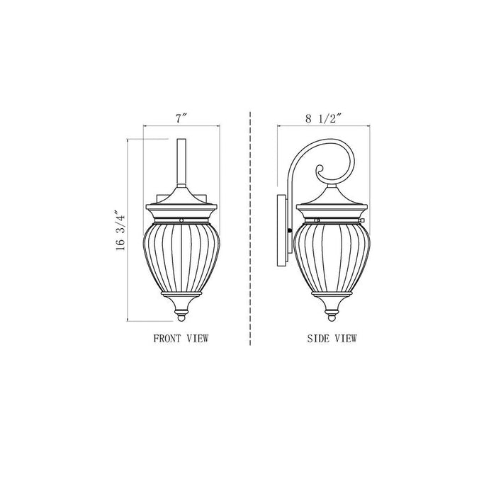 Z-Lite Davina Outdoor Wall Sconce Black 1 Light 5016S-BK | theLightShop