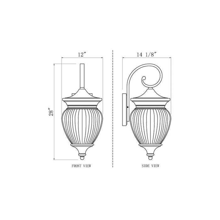 Z-Lite Davina Outdoor Wall Sconce Black 4 Light 5016B-BK | theLightShop