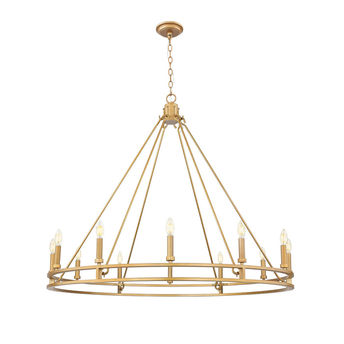 Z-Lite Dennison 12 Light Chandelier - Signature Brass