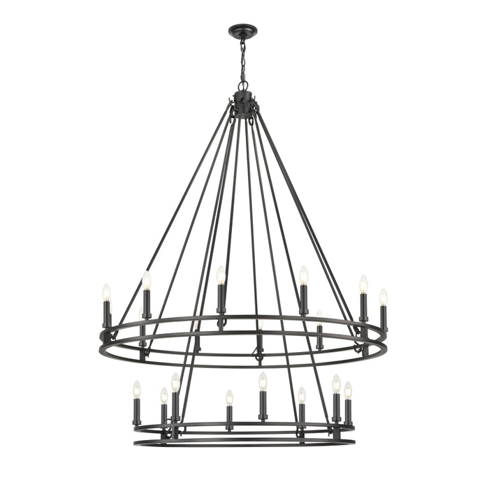 Z-Lite Dennison 20 Light Chandelier - Matte Black
