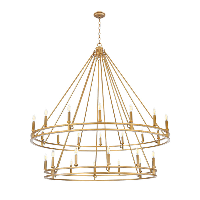 Z-Lite Dennison 28 Light Chandelier - Signature Brass