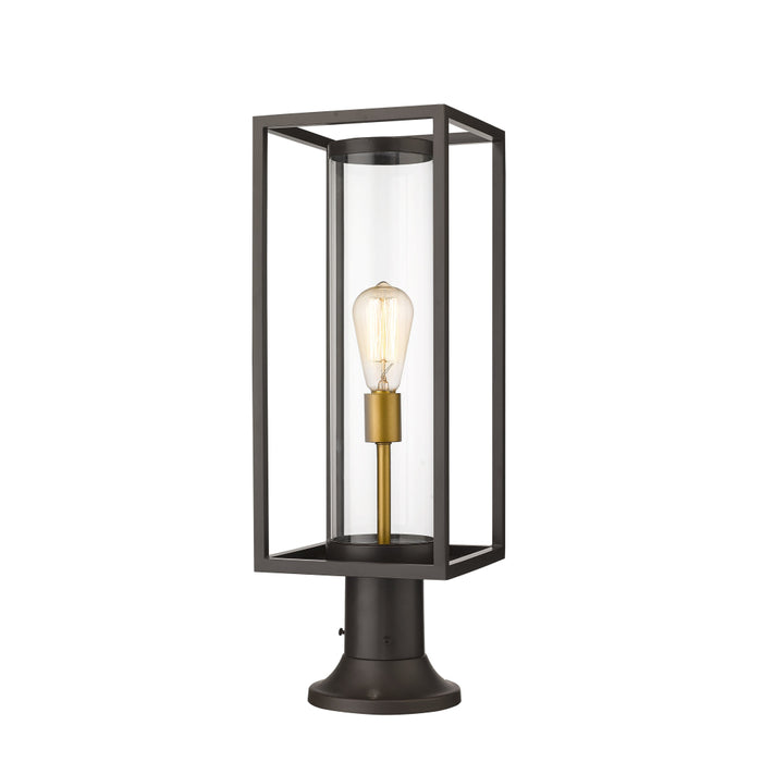 Z-Lite Dunbroch Deep Bronze Outdoor Brass Outdoor Pier Mounted Fixture 584PHMR-553PM-DBZ | theLightShop