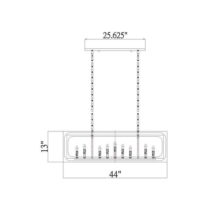 Z-Lite Easton Matte Black 9 Light Island Light 3038-9L-MB | theLightShop