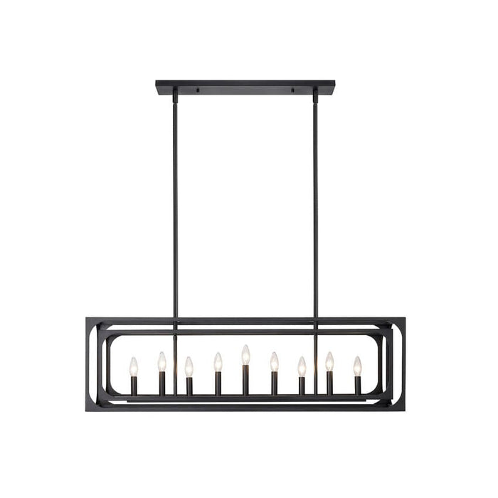 Z-Lite Easton Matte Black 9 Light Island Light 3038-9L-MB | theLightShop