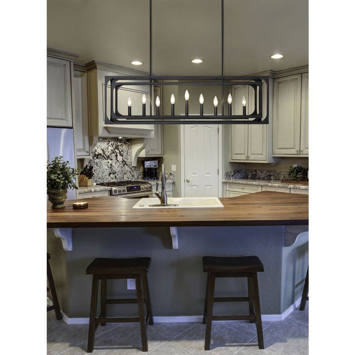 Z-Lite Easton Matte Black 9 Light Island Light 3038-9L-MB | theLightShop