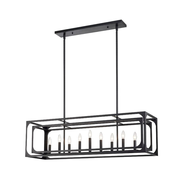 Z-Lite Easton Matte Black 9 Light Island Light 3038-9L-MB | theLightShop