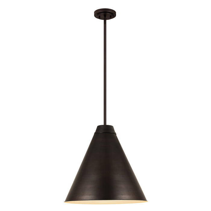 Z-Lite Eaton Bronze Plate 1 Light Pendant 6011P24-BP | theLightShop