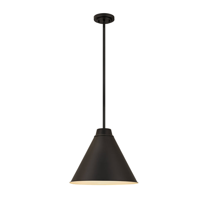 Z-Lite Eaton Matte Black 1 Light Pendant 6011P18-MB | theLightShop