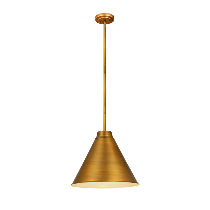Z-Lite Eaton Rubbed Brass 1 Light Pendant 6011P18-RB | theLightShop