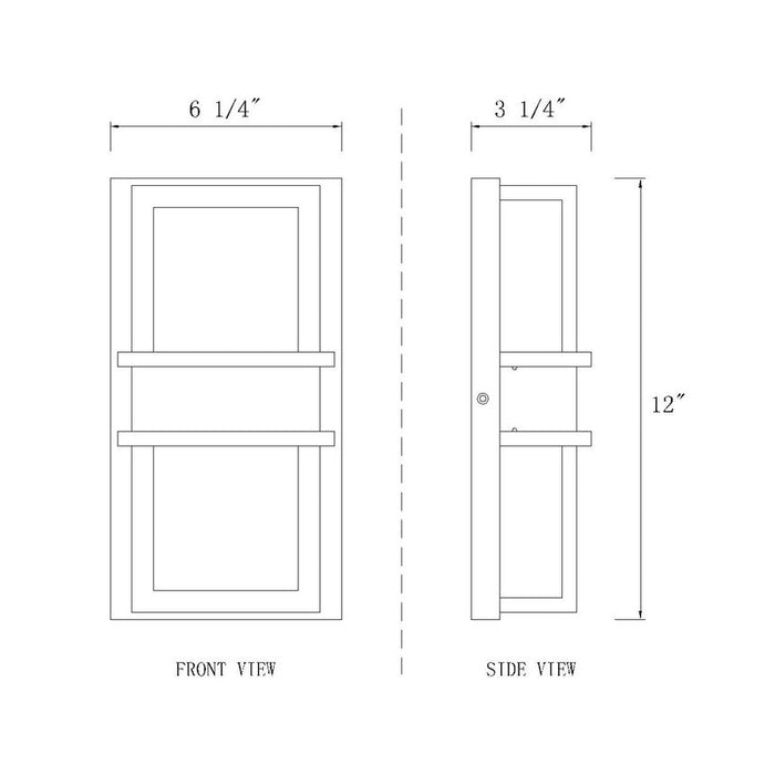 Z-Lite Eclipse Black 2 Light Outdoor Wall Sconce 577S-BK-LED - Outdoor Wall Sconces