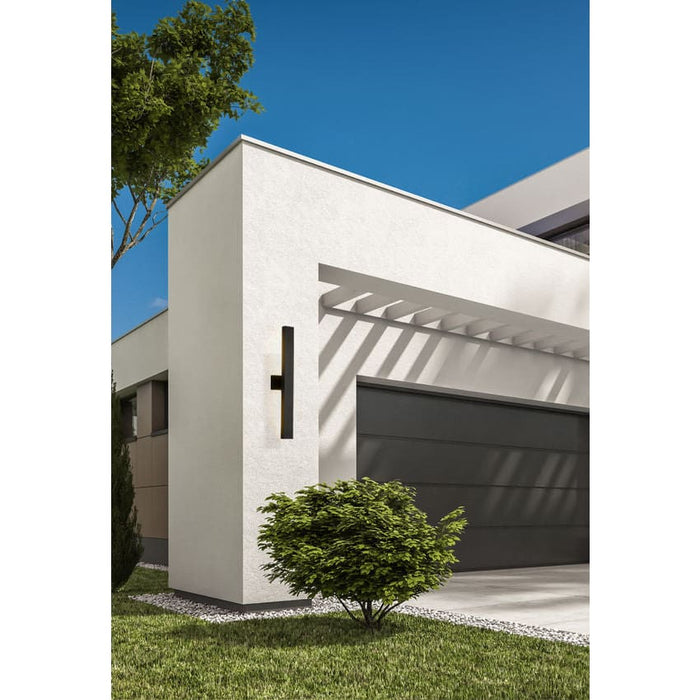 Z-Lite Edge Black LED 2 Light Outdoor Wall Sconce 576M-2-BK-LED | theLightShop