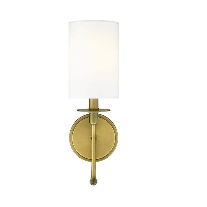 Z-Lite Ella Rubbed Brass Wall Sconce 809-1S-RB-WH | theLightShop