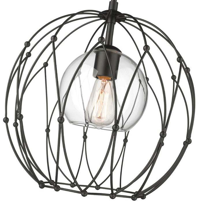 Z-Lite Elle Matte Black 1 Light Pendant 1940P16-MB | theLightShop