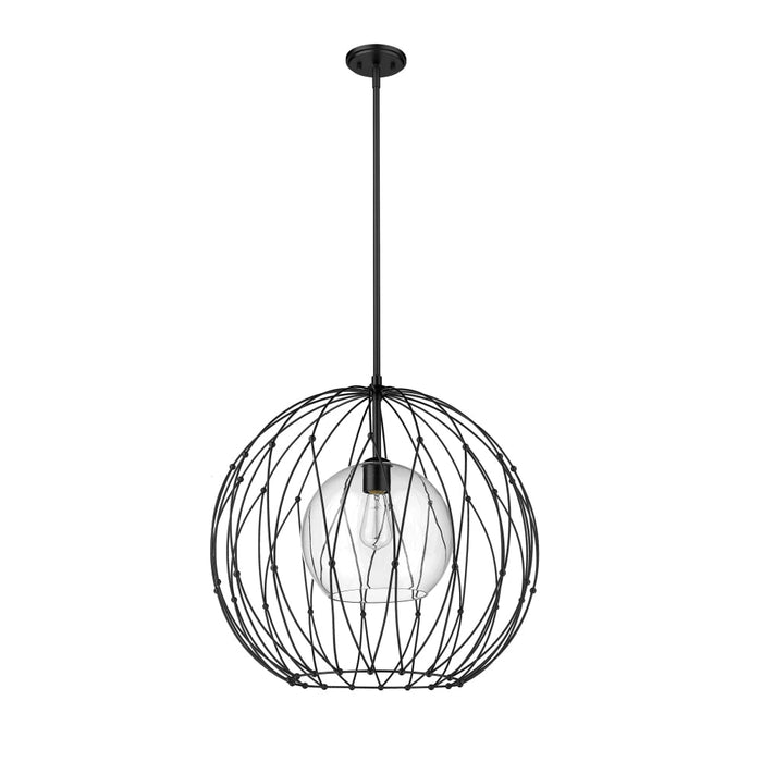 Z-Lite Elle Matte Black 1 Light Pendant 1940P24-MB | theLightShop