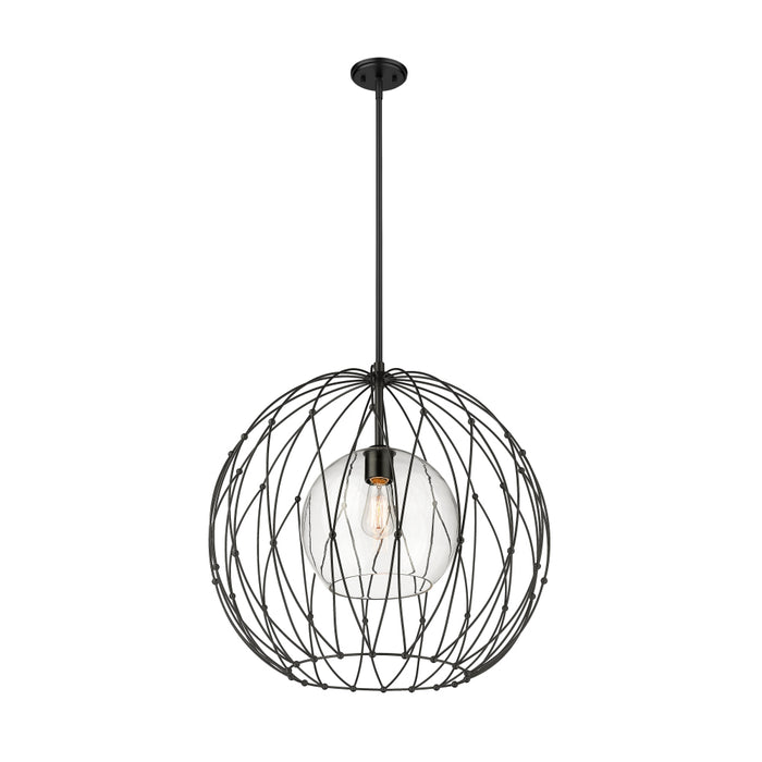 Z-Lite Elle Matte Black 1 Light Pendant 1940P24-MB | theLightShop