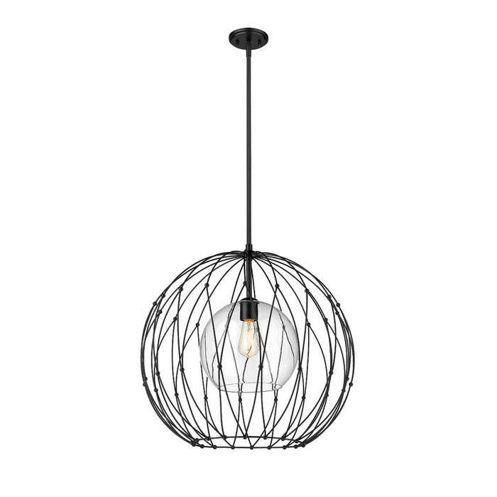 Z-Lite Elle Matte Black 1 Light Pendant 1940P24-MB | theLightShop