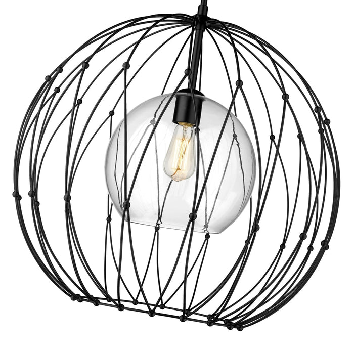 Z-Lite Elle Matte Black 1 Light Pendant 1940P24-MB | theLightShop