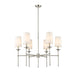 Z-Lite Emily Brushed Nickel 6 Light Chandelier 3033-6BN | theLightShop