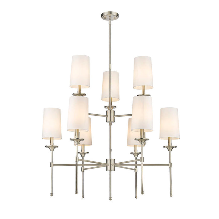 Z-Lite Emily Brushed Nickel 9 Light Chandelier 3033-9BN | theLightShop