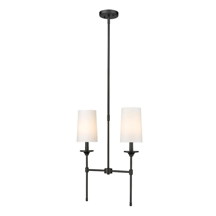 Z-Lite Emily Matte Black 2 Light Chandelier 3033-2L-MB | theLightShop