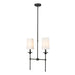 Z-Lite Emily Matte Black 2 Light Chandelier 3033-2L-MB | theLightShop