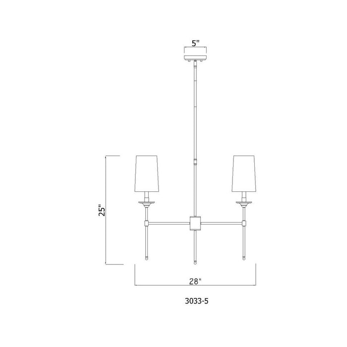Z-Lite Emily Matte Black 5 Light Chandelier 3033-5MB - Chandeliers