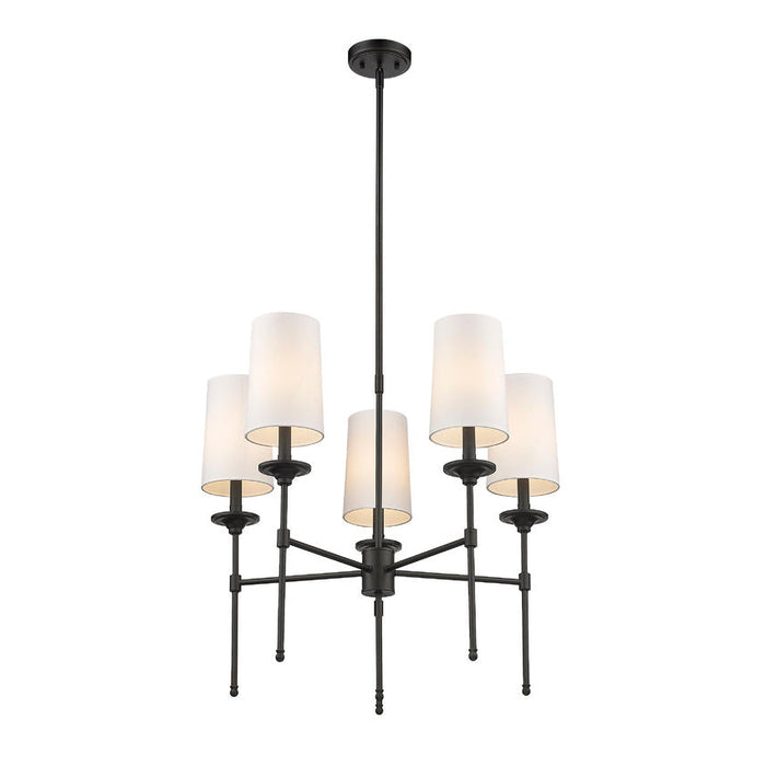 Z-Lite Emily Matte Black 5 Light Chandelier 3033-5MB - Chandeliers
