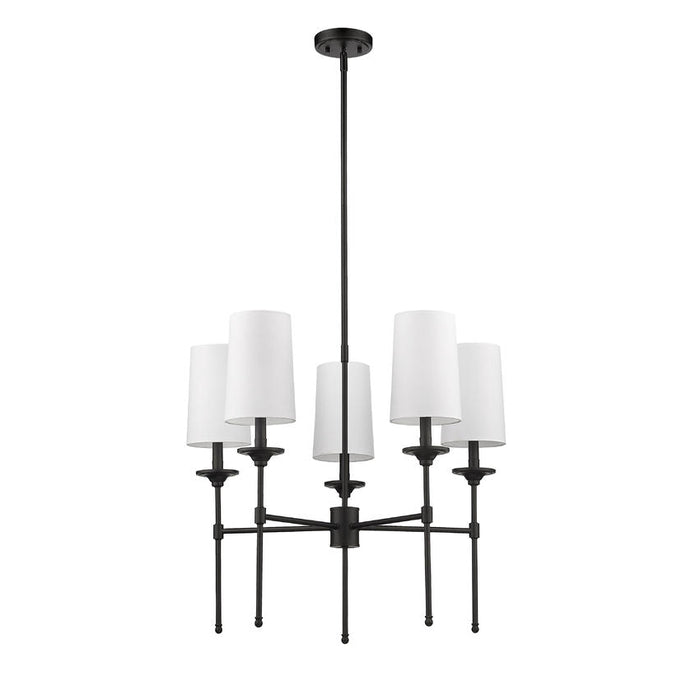 Z-Lite Emily Matte Black 5 Light Chandelier 3033-5MB - Chandeliers