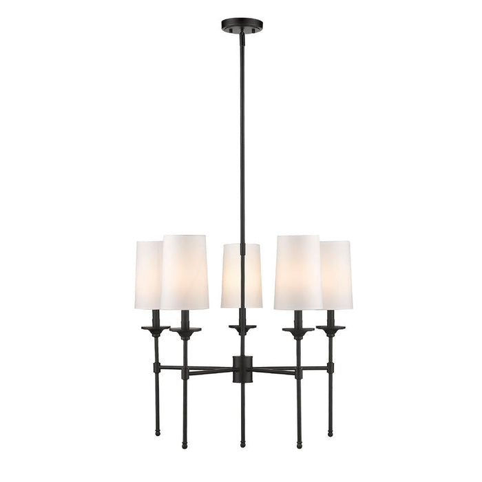 Z-Lite Emily Matte Black 5 Light Chandelier 3033-5MB - Chandeliers
